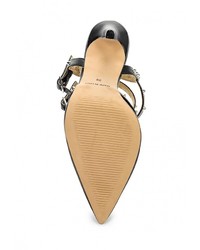 Черные кожаные босоножки на каблуке от Versace 19.69