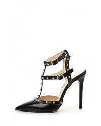 Черные кожаные босоножки на каблуке от Versace 19.69