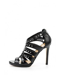 Черные кожаные босоножки на каблуке от Versace 19.69