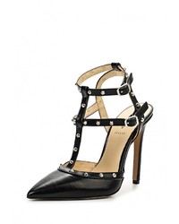 Черные кожаные босоножки на каблуке от Versace 19.69