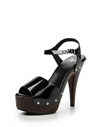 Черные кожаные босоножки на каблуке от Versace 19.69