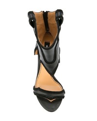 Черные кожаные босоножки на каблуке от Dsquared2