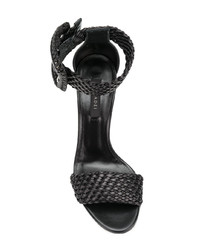 Черные кожаные босоножки на каблуке от Casadei