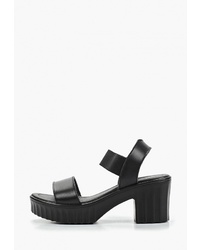 Черные кожаные босоножки на каблуке от Zenden Comfort