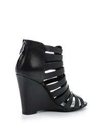 Черные кожаные босоножки на танкетке от Ash