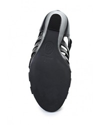 Черные кожаные босоножки на танкетке от Ash