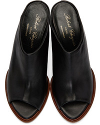Черные кожаные босоножки на танкетке от Robert Clergerie