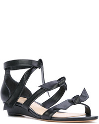 Черные кожаные босоножки на танкетке от Alexandre Birman