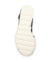 Черные кожаные босоножки на танкетке от Gioseppo