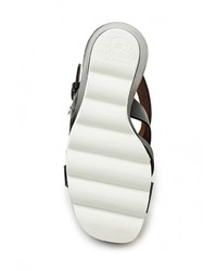 Черные кожаные босоножки на танкетке от See by Chloe