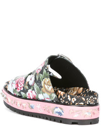 Женские черные кожаные босоножки с принтом от Alexander McQueen