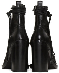 Женские черные кожаные босоножки от Ann Demeulemeester
