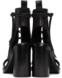 Женские черные кожаные босоножки от Ann Demeulemeester