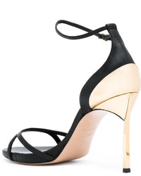 Женские черные кожаные босоножки от Casadei