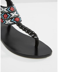 Женские черные кожаные босоножки от Pieces
