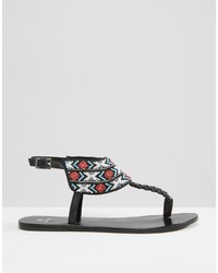 Женские черные кожаные босоножки от Pieces