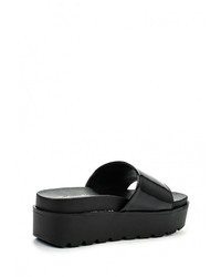 Женские черные кожаные босоножки от Catherine