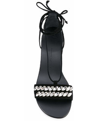 Женские черные кожаные босоножки от Giuseppe Zanotti Design