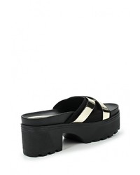 Женские черные кожаные босоножки от Clowse