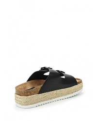 Женские черные кожаные босоножки от Corina