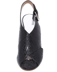 Женские черные кожаные босоножки от Maison Margiela