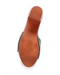 Женские черные кожаные босоножки от Diamantique