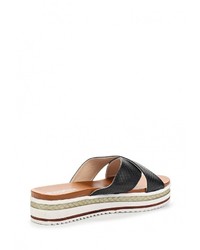 Женские черные кожаные босоножки от Diamantique