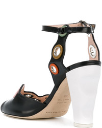 Женские черные кожаные босоножки от Christopher Kane