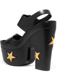 Женские черные кожаные босоножки от Stella McCartney