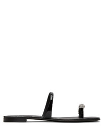 Женские черные кожаные босоножки от Giuseppe Zanotti