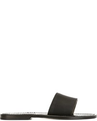 Женские черные кожаные босоножки от K. Jacques