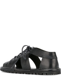 Женские черные кожаные босоножки от Marsèll