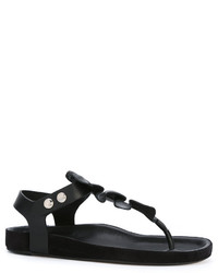 Женские черные кожаные босоножки от Isabel Marant