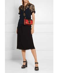 Женские черные кожаные босоножки от Prada