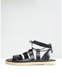Женские черные кожаные босоножки от Pieces