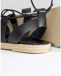 Женские черные кожаные босоножки от Pieces