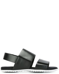 Женские черные кожаные босоножки от Marni