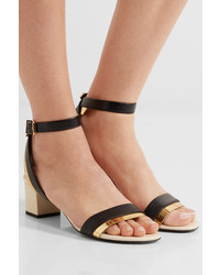 Женские черные кожаные босоножки от Lanvin