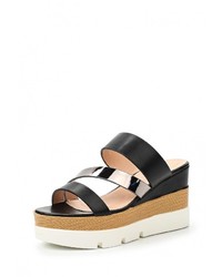 Женские черные кожаные босоножки от Renda