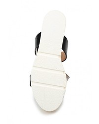 Женские черные кожаные босоножки от Renda