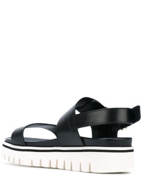 Женские черные кожаные босоножки от Baldinini