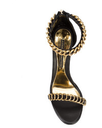 Женские черные кожаные босоножки от Alexandre Vauthier