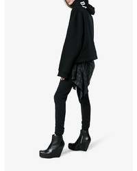 Черные кожаные ботильоны на танкетке от Rick Owens