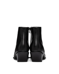 Черные кожаные ботильоны на танкетке от Ann Demeulemeester