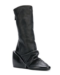 Черные кожаные ботильоны на танкетке от Marsèll