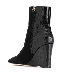 Черные кожаные ботильоны на танкетке от Giuseppe Zanotti