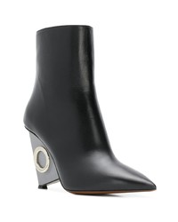 Черные кожаные ботильоны на танкетке от Alain Tondowski