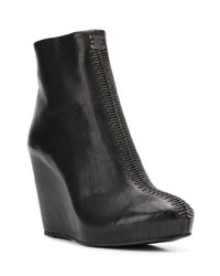 Черные кожаные ботильоны на танкетке от Isaac Sellam Experience