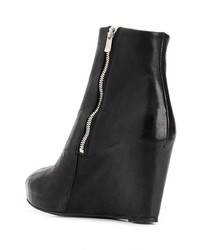 Черные кожаные ботильоны на танкетке от Isaac Sellam Experience
