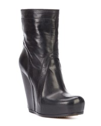 Черные кожаные ботильоны на танкетке от Rick Owens